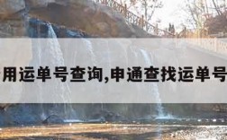 申通备用运单号查询,申通查找运单号码查询