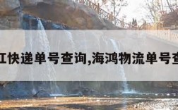 海红快递单号查询,海鸿物流单号查询