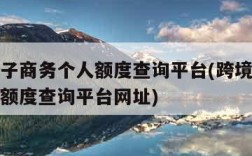 跨境电子商务个人额度查询平台(跨境电子商务个人额度查询平台网址)